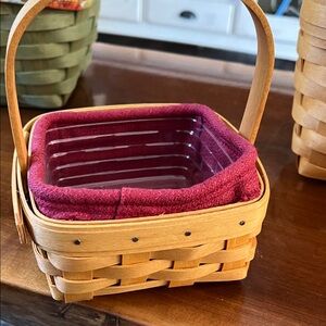 Longaberger Basket with Burgundy Liner